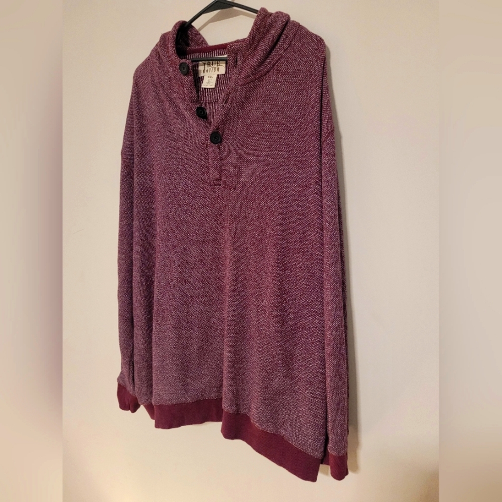 True Nation ,sweater with hood, 2XL ,3 button front